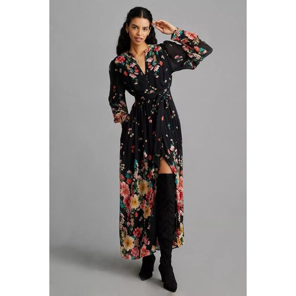 Anthropologie NWT Forever That Girl Vivienne Floral Maxi Dress Size XS Retro 70s - Picture 1 of 10